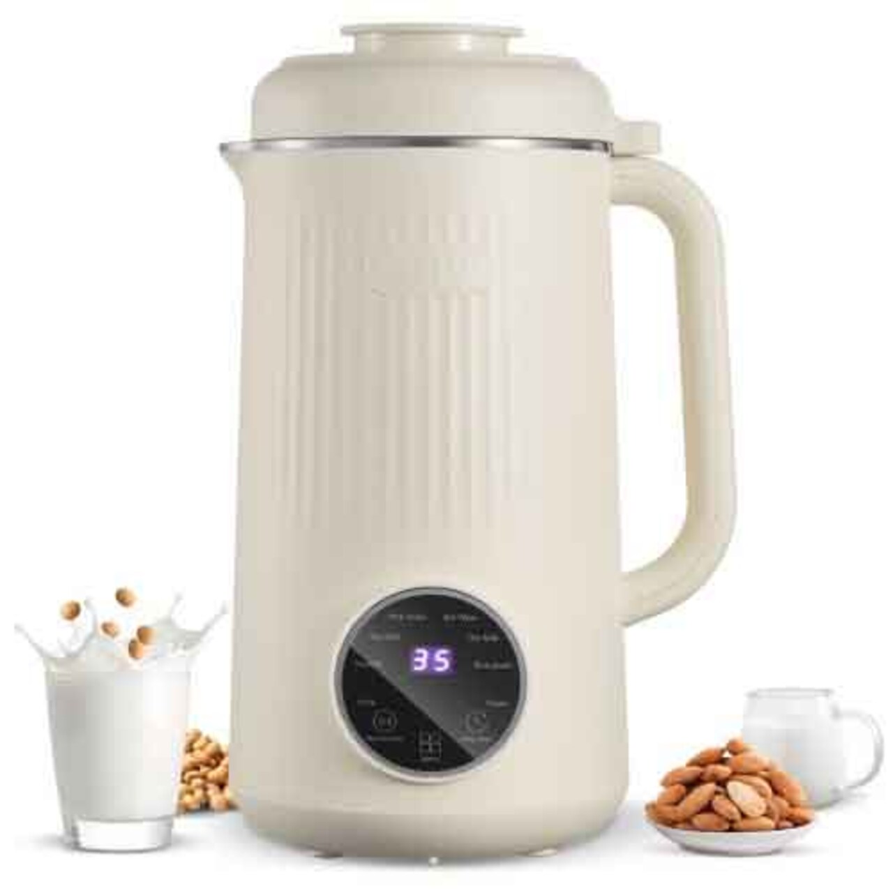 Nut Milk Maker with 10 Stainless Steel Blades for Soy, Oat, and Nut Drinks
